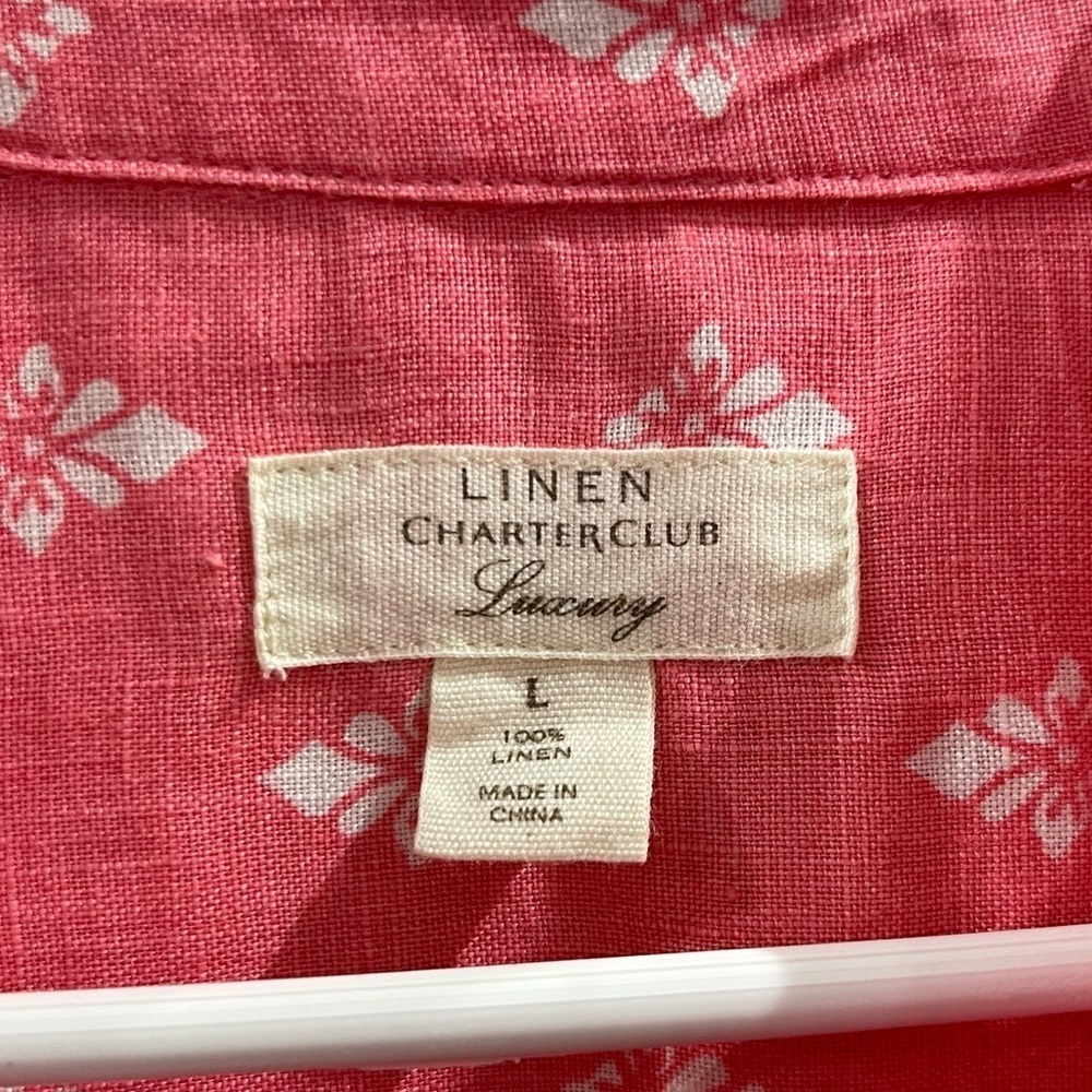 Charters Club Luxury Linen Button Top Size Large - Picture 5 of 7
